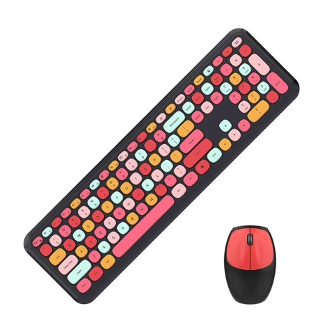 MOFII 666 2.4G kabelloses Tastatur-Maus-Set (schwarz-rot)