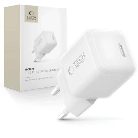 Ładowarka Sieciowa USB-C Tech-Protect NCM25 25W PD Biała