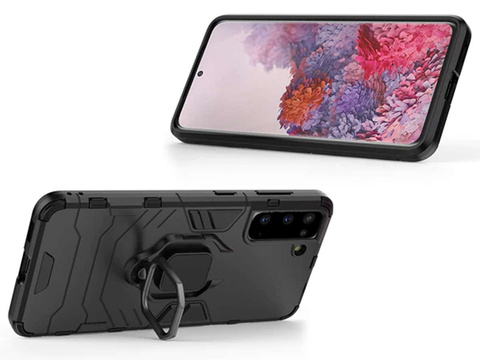 Alogy Stand Ring Armor Hülle für Samsung Galaxy S21 schwarz