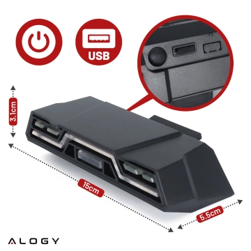 Fahrradrücklicht für das Heck des Fahrrads, LED-Beleuchtung, Rücklicht, rotes Aluminium, wasserdicht, IPX4, 50 lm, Alogy