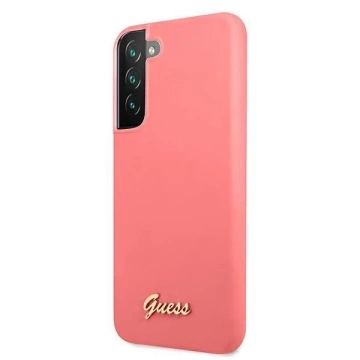 Ratet mal, GUHCS22MLSLMGFU S22 S906 fuksja/fuchsia Hardcase Silikonschrift Metalllogo