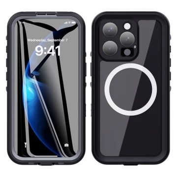 Alogy HydroArmor™ IP68 wasserdichte Hülle mit transparenter Rückseite, 360-Grad-Panzerabdeckung für MagSafe für Apple iPhone 16 Pro