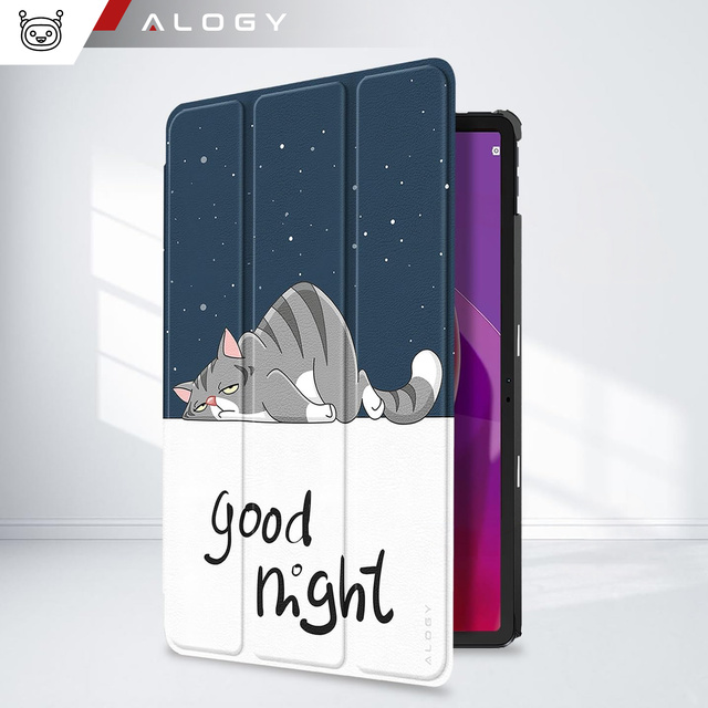 Etui do Lenovo Tab K11 / K11E 11” M11 10.95" TB330FU / TB330XU / TB331FC obudowa na tablet Case Alogy Book Cover Sleeping Cat + Szkło + Rysik