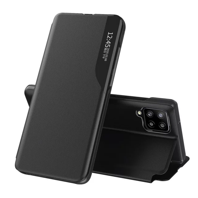 Eco Leather View Case elegante Hülle mit Flipcover und Standfunktion für Samsung Galaxy M33 5G schwarz