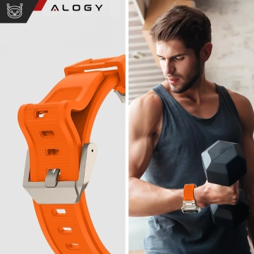Armband Alogy Luxury Metal TPU Band für Apple Watch 42/44/45/49mm Orange