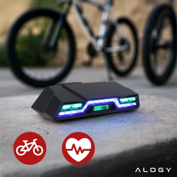 Fahrradrücklicht für das Heck des Fahrrads, LED-Beleuchtung, Rücklicht, rotes Aluminium, wasserdicht, IPX4, 50 lm, Alogy