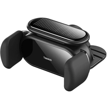 Baseus Steel Cannon Pro Elektroautohalterung mit Solarladegerät (schwarz)