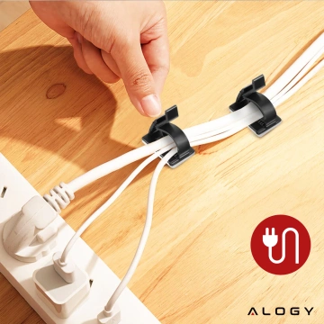 Selbstklebende Clips x100 Schreibtisch-Kabel-Organizer, Kabel-Organizer, Kabel für Tisch-Schreibtisch, 3M Alogy-Klebeband [100 Stück]
