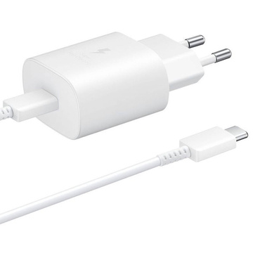 Original Samsung USB-C Ladegerät 25W Typ C Kabel 180cm Premium Super Fast Charge Set Weiß