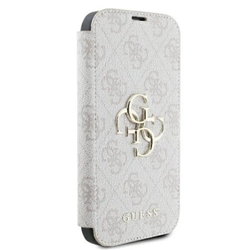 Guess 4G Metal Logo Book Case iPhone 16 6,1″ – Pink z funkcją podstawki