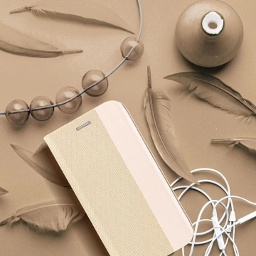 SENSITIVE Book Case für iPhone 16 Gold mit Ständer