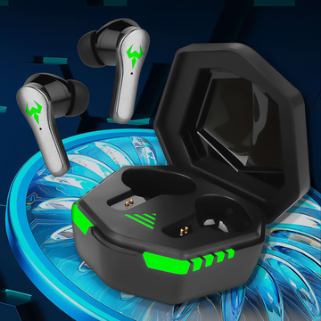 Alogy TWS 9D EarPhones Bluetooth 5.2 Kabellose Kopfhörer mit Dockingstation und Mikrofon PowerBank für Gamer Schwarz