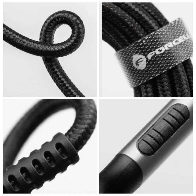 Kabel USB-C do Lightning 27W 3m Nylon PD Forcell Aluminiowy Czarny