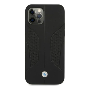 Etui für das Telefon BMW BMHCP12LRSCSK für das Apple iPhone 12 Pro Max 6,7" Czarny/Black Hardcase Leather Perforate Sides