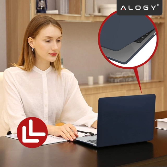 Etui do Apple Macbook Air 13.6 2022-2025 (M2/M3/M4) – elastyczna, matowa obudowa ochronna, lekka i odporna – Alogy AirGuard™ Granatowy