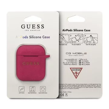 Etui ochronne na słuchawki Guess do AirPods cover fuksja/fuchsia Silicone Glitter