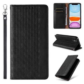 Magnetband-Hülle für iPhone 13, Tasche, Geldbörse, Mini-Lanyard, Anhänger, Schwarz