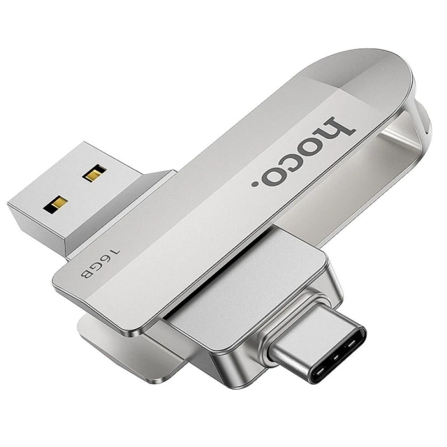 HOCO USB A Typ C Pendrive UD10 16GB USB 3.0 drehbar, breite Kompatibilität