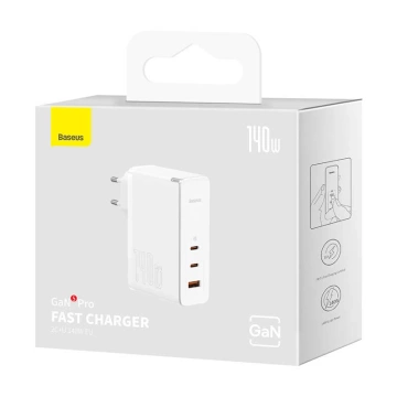 Baseus GaN5 Pro 2xUSB-C USB-Wandladegerät, 140 W (weiß)