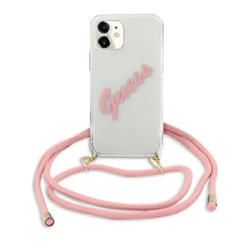 Guess GUHCP12SCRTVSPI iPhone 12 mini 5,4 "pink / pink Hardcase Script Vintage