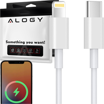 2m USB-C auf Lightning Kabel Alogy Fast Charge iPhone Ladekabel 20W weiß