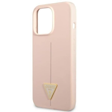 Guess GUHCP13XSLTGP Hülle für Apple iPhone 13 Pro Max 6.7" pink/pink Hardcase Silikon Dreieck