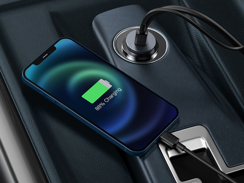 Baseus Share Autoladegerät mit 2x USB-Verlängerung, 2x USB-C 120W Grau