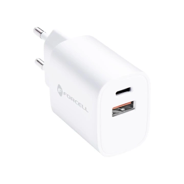 FORCELL F-ENERGY Wandladegerät Typ C USB A PD QC4.0 3A 30W Weiß