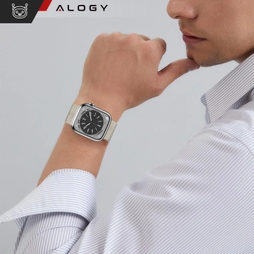 Alogy Stahlarmband für Apple Watch 42/44/45/49 mm Edelstahl Moonlight