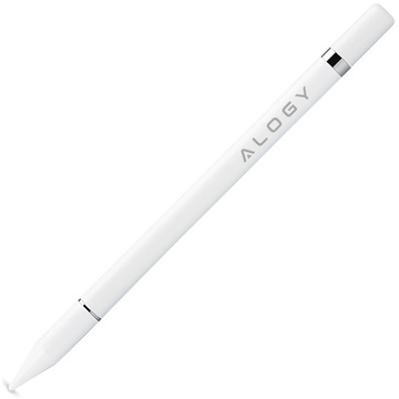 Alogy 2-in-1 kapazitiver Touch-Stift für den Bildschirm eines Telefon-Tablets mit einem Stift Weiß