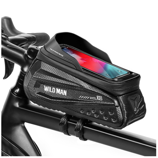 Fahrradtasche Wildman Front Frame Bicycle Bag ES10X Lenkerhalter für Telefon 1,2l Schwarz