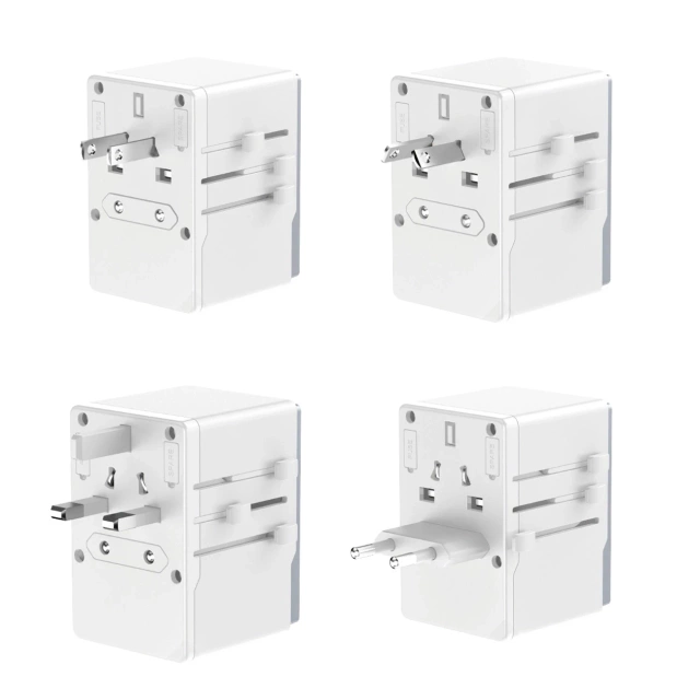 Adapter Podróżny Dudao A65Pro 65W 4xUSB EU UK US JP AUS Biały