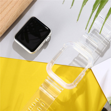 Sportarmband Silikonarmband mit Uhrengehäuse für Apple Watch 1 2 3 38mm Transparent