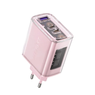 Acefast A45 GaN 65W Wandladegerät 3 USB-Anschlüsse (1xUSB, 2xUSB-C) Grau