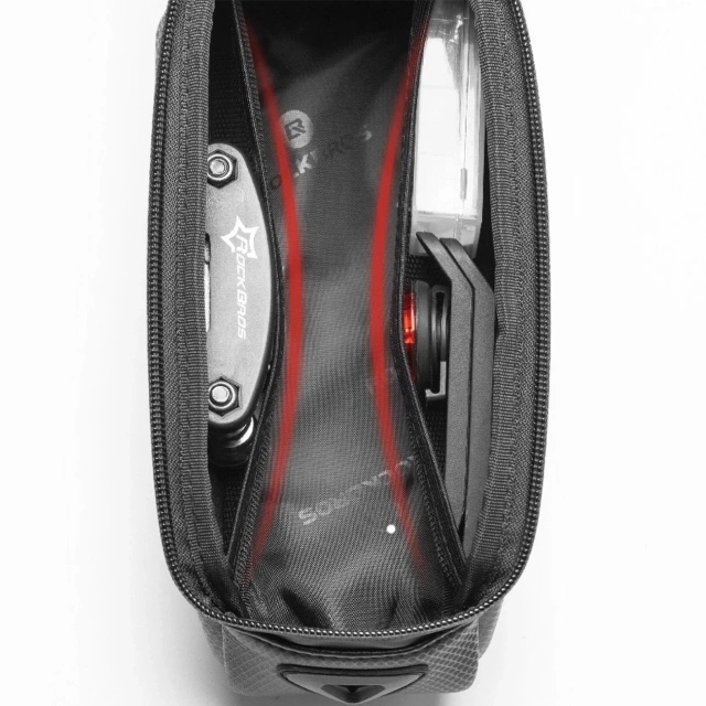 Sakwa Rockbros B68-1 na ramę z pokrowcem na telefon Czarna