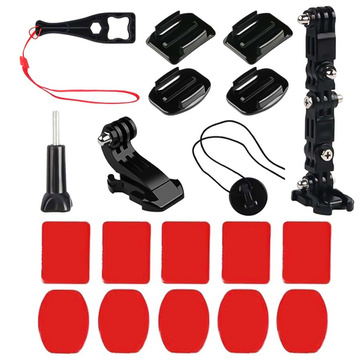 Zestaw akcesoriów montażowych Alogy 20w1 na kask do kamer sportowych GoPro, DJI, Insta360, SJCam, Eken