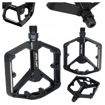 Plattform-Fahrradpedale für MTB-Fahrräder, Aluminium 9/16" Schwarzes Aluminium-Set [2 Stk.]