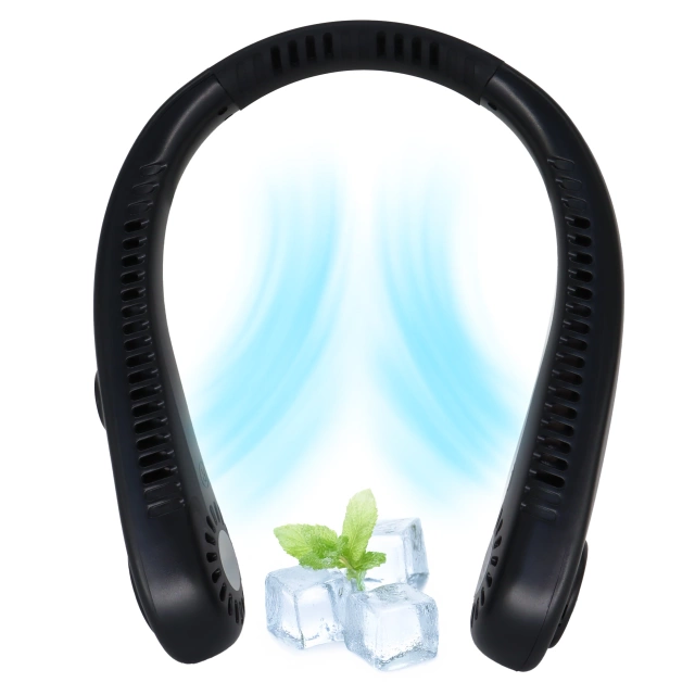 Wiatrak na szyję Alogy BreezeNeck™ mini wentylator cyrkulator powietrza na kark z wyświetlaczem 1500mAh Czarny