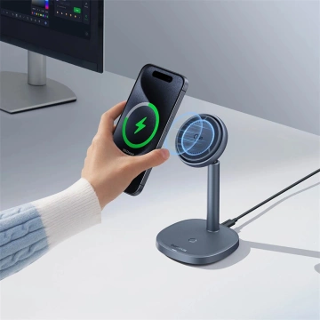 Baseus Orbit 2 Pro MagSafe Qi2 20W 2in1 Induktives Ladegerät mit Kühlung Grau