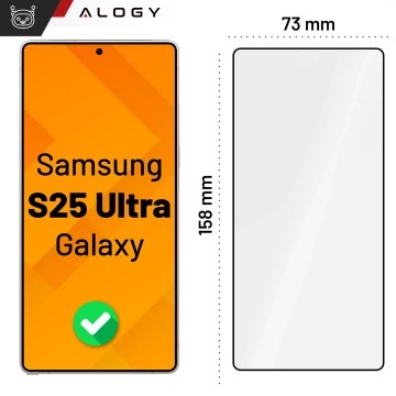 Szkło hartowane do Samsung Galaxy S25 Ultra ochronne szkiełko na ekran 9H Alogy EasyShield™️ z ramką montażową