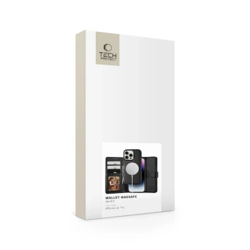 Etui für iPhone 16 Pro Tech-Protect Wallet MagSafe Schwarz