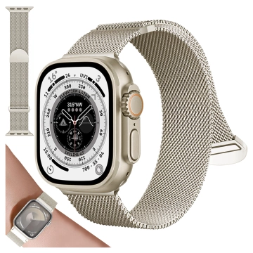 Alogy Stahlarmband für Apple Watch 42/44/45/49 mm Edelstahl Moonlight