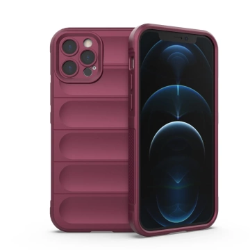 Magic Shield Case Hülle für iPhone 12 Pro elastische Panzerhülle bordeaux