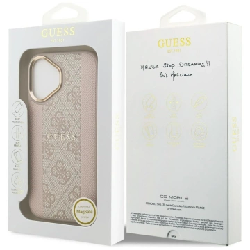 Etui Guess 4G Stripe MagSafe do iPhone 17 Różowy
