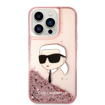 Etui Karl Lagerfeld KLHCP14XLNKHCP do iPhone 14 Pro Max 6,7" hardcase Glitter Karl Head różowy/pink