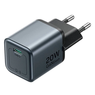 GaN Vention USB-C-Ladegerät 20 W USB-C-auf-Lightning-Kabel 1 m Grau