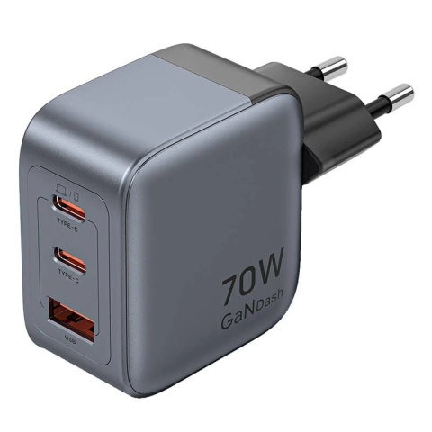 GaN Vention USB-C CA 70W Ladegerät Grau