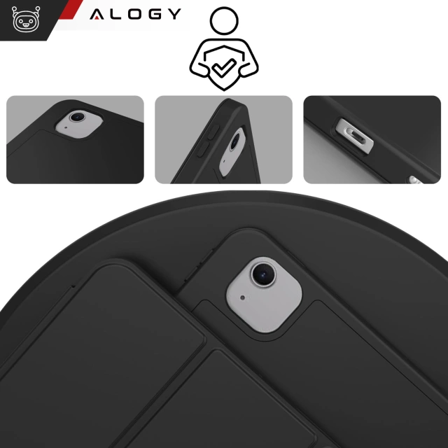 Etui ochronne z miejscem na rysik do Apple iPad Air 13" 2024/2025, iPad Pro 12.9" 2018-2022 Alogy Book Cover Case obudowa na tablet Czarne