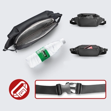 Mark Ryden Rucksack mit abnehmbarer Hüfttasche (2-in-1), Handgepäck, kostenlos, wasserdicht, 18 l, mit Laptopfach (bis 15,6 Zoll), Hüfttasche, City- und Reiserucksack, 40 x 30 x 14 cm – Schwarz