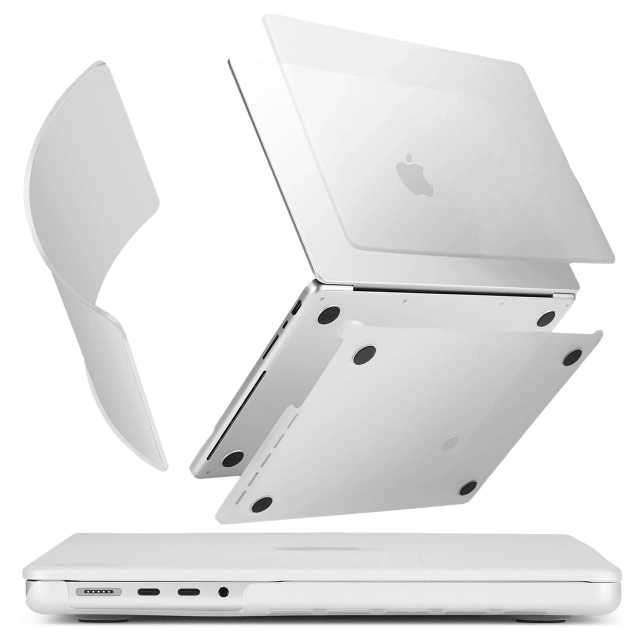 Etui ochronne do Apple Macbook Pro 14 - M1/M2/M3/M4 2021-2024 Alogy AirGuard™ Elastyczna obudowa bez odcisków palców Matowa Przezroczysta Biel